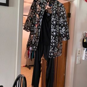 Elegant pant suit, Black, size 2x